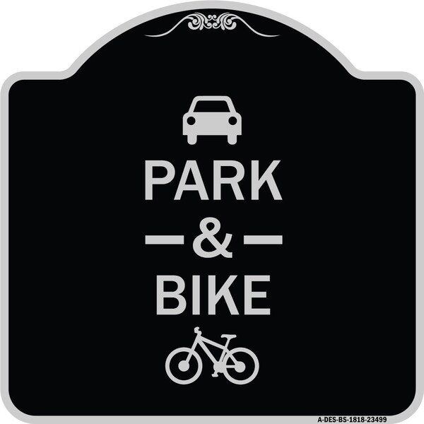 Signmission Park & Ride With Bicycle Graphic Heavy-Gauge Aluminum Architectural Sign, 18" x 18", BS-1818-23499 A-DES-BS-1818-23499 - main
